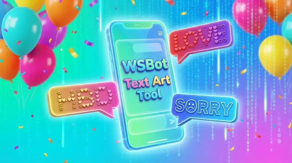 Sending big ASCII art wishes for New Year 2026 on WhatsApp.