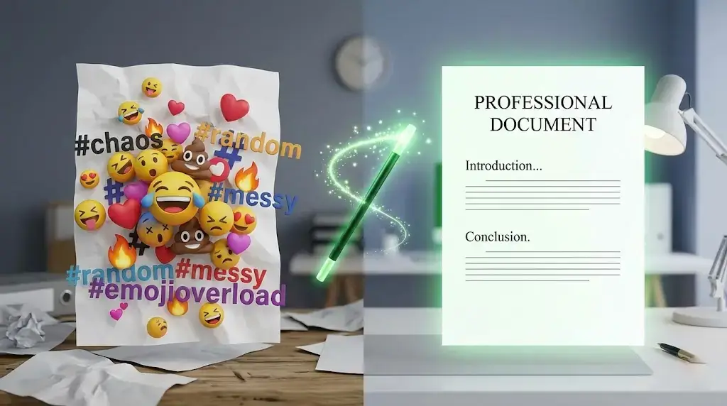 Removing emojis from text using online cleaner tool