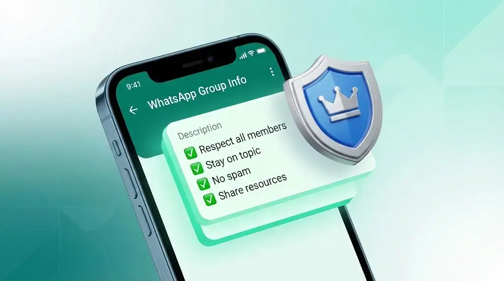 WhatsApp group rules generator with copy-paste guidelines for group admins