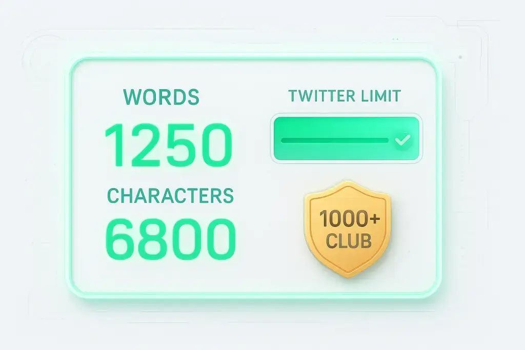 Free Online Word Counter and Character Count Tool showing keyword density and reading time